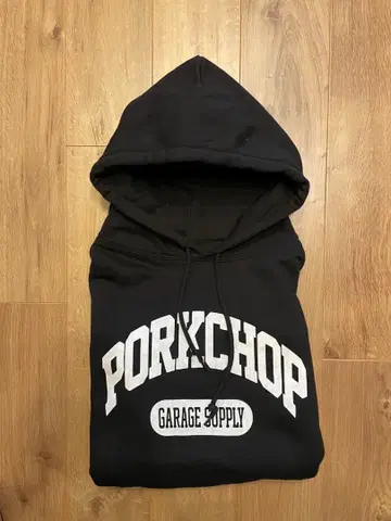 PORKCHOP 블랙 후드 부착 후드티 XL