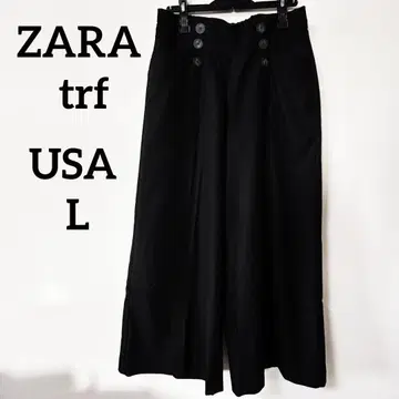 ZARA trf 블랙 와이드 팬츠 버튼 포함 새상품
