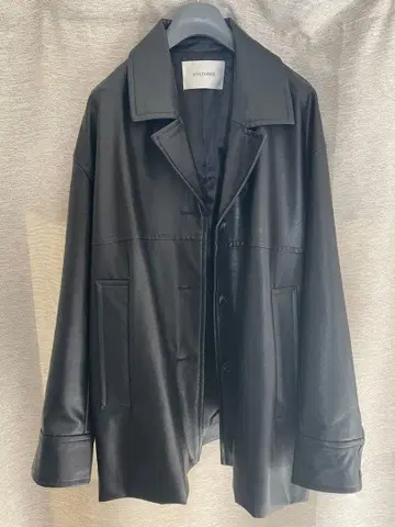 [ STYLEMIXER ] 블랙 가죽 오버 사이즈 자켓