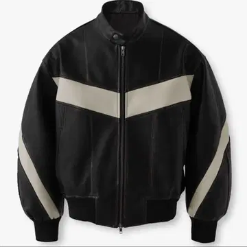 무신사 레더 봄버 자켓 블랙/아이보리