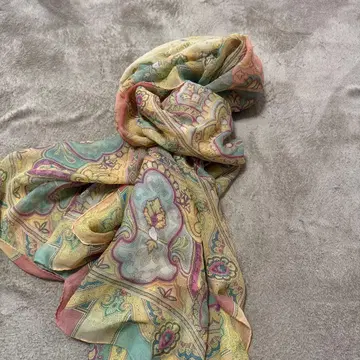 에트로 쉬폰 대형 숄 실크 빈티지