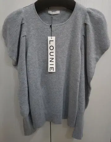 미사용 LOUNIE 퍼프 슬리브 라메 니트 스웨터