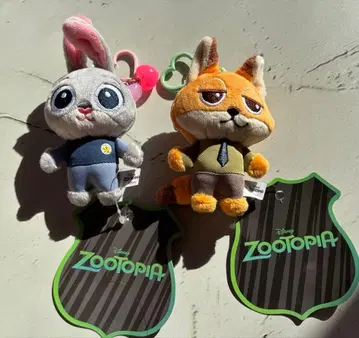 주토피아 닉 & 주디 봉제 인형 키링