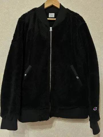 [ 새상품급 ] Champion 챔피온 남성용 플리스 지퍼 자켓 블랙 L