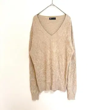 [ TORNADO MART ] V넥 벨로아 느낌 스웨터 M 베이지