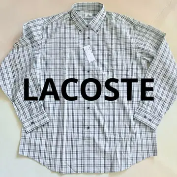 새상품 라코스테 셔츠 그레이 체크 LACOSTE 그래픽