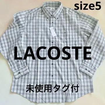 새상품 라코스테 셔츠 그레이 체크 LACOSTE 그래픽