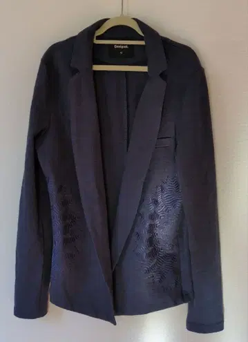 데시구알 Desigual 자수 네이비 테일러드 자켓 네이비 42