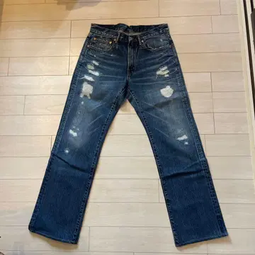 BLUEBLUE 데미지 가공 스트레이트 32