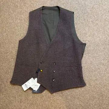 라르디니 체크 무늬 더블 버튼 베스트