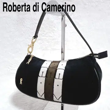 [새상품급] 로베르타 디 카메리노 원 숄더백 핸드 벨로아 R 로고 블랙