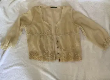 베이지 쉬폰 가디건 긴팔