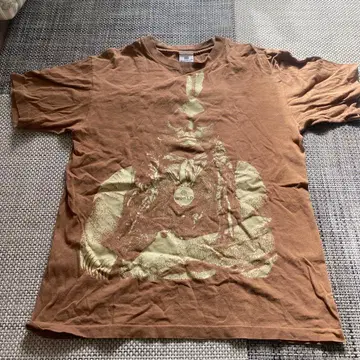 WORLD 100% 코튼 브라운 T셔츠