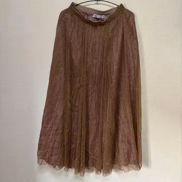 ZARA 쉬폰 브라운 롱 스커트 XS