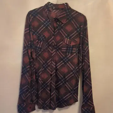 Serenity 빨검 체크 무늬 플란넬 셔츠