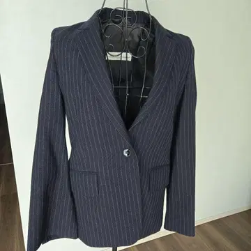 GOLDEN GOOSE 네이비 스트라이프 테일러드 자켓