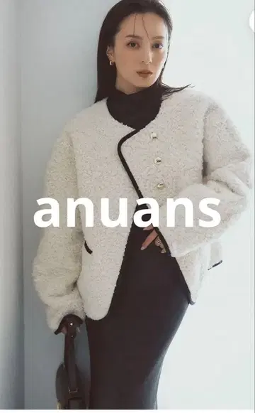 새상품 anuans ECOPEL 파이핑 보아 자켓