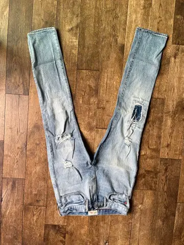 GAP 스키니 데님 라이트 블루 데미지 가공