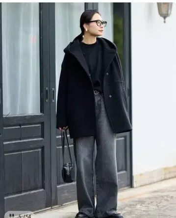 저널 스탠다드 슈퍼 140 모사 후드 코트 36 블랙