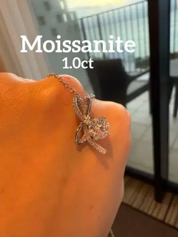 [ 새상품 ] 1.0ct 모이사나이트 리본 목걸이