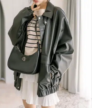 BIG 포켓 에코 가죽 블루종 OLIVEdesOLIVE