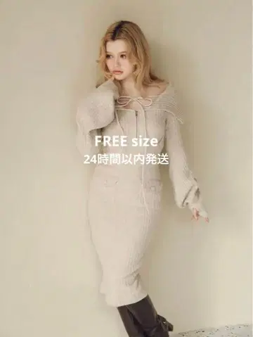 ANDMARY 노아 리본 니트 드레스