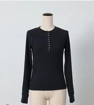 [ 새상품 ] 히가시하라 아키 FORME 헨리넥 리브 티셔츠 차콜