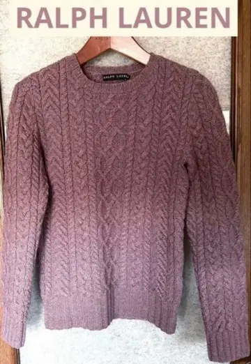 새상품급 랄프 로렌 캐시미어 혼방 울 케이블 니트 스웨터
