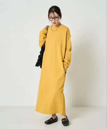 프릭스스토어 USA 코튼 빅 실루엣 롱 슬리브 원피스