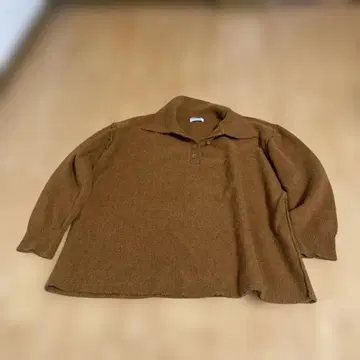 브라운 폴로 옷깃 긴팔 니트 스웨터 한국