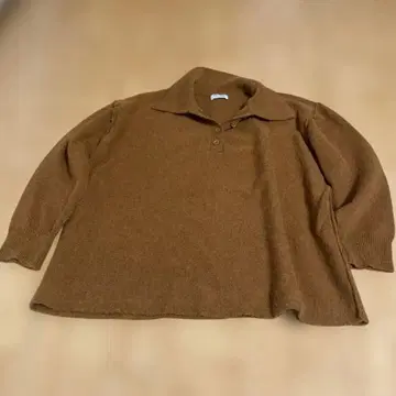 브라운 폴로 옷깃 긴팔 니트 스웨터 한국