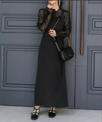 olive des olive 뒷 리본 도킹 원피스 블랙