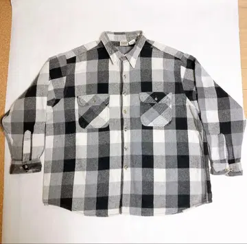 신배색 레어 기장 짧은 파이브 브라더 플란넬 셔츠