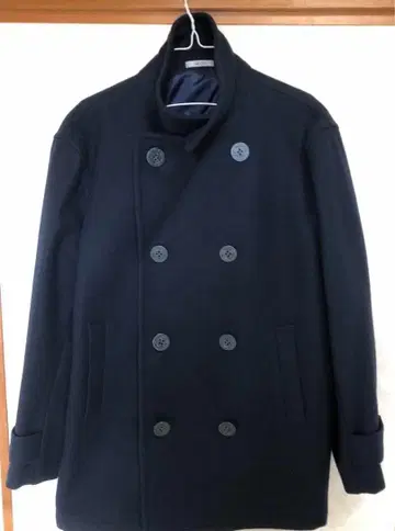 네이비 울 더블 브레스트 자켓