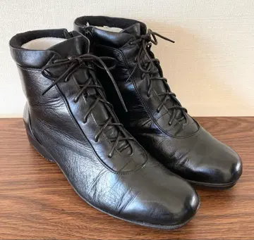 새상품급 여성용 부츠 코타루다이치 고무 25cm 블랙 핑 지퍼 부츠