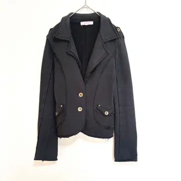 [ acide ] 면 100% 자켓 프린지 라이더스풍 블랙 저지