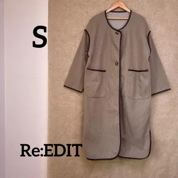 Re:EDIT 아우터 롱 코트 울 소재 포켓 베이지