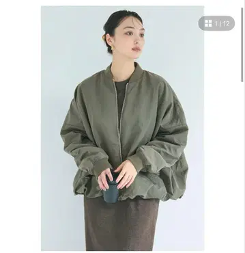 coca 워셔블 벌룬 블루종 카키 M