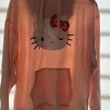 헬로키티 후드 부착 후드티 핑크 L