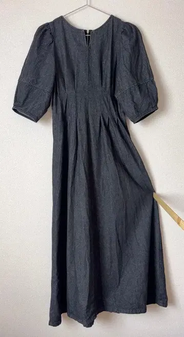 데님 퍼프 슬리브 원피스