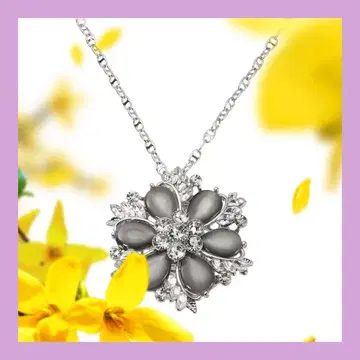 마그넷 브로치 & 롱 목걸이 엘레강트한 옷차림의 포인트로