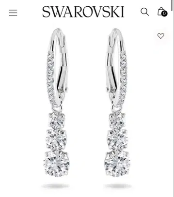 스와로브스키 롱 드롭 귀걸이 실버