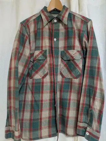 HELLER'S CAFE 체크 무늬 플란넬 셔츠 40