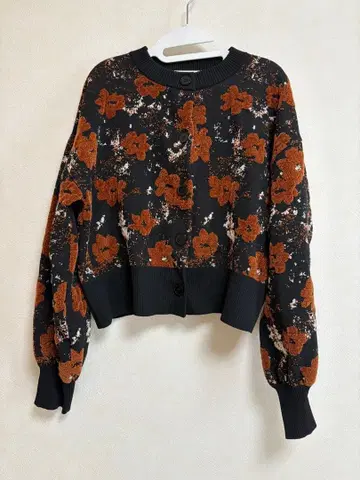 로리즈팜 플라워 가디건 브라운 SHORT