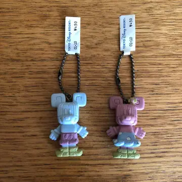 키링 미키마우스, 미니 마우스 (스톤풍) [2개 세트]