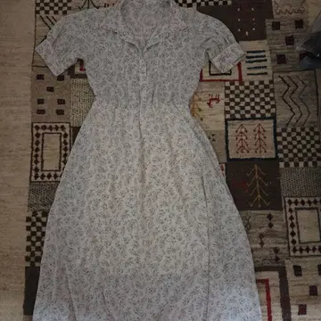 꽃무늬 반팔 셔츠 롱 원피스