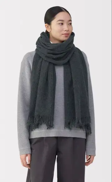 무인양품 MUJI 포근한 울 대형 스톨 (얇은 소재)
