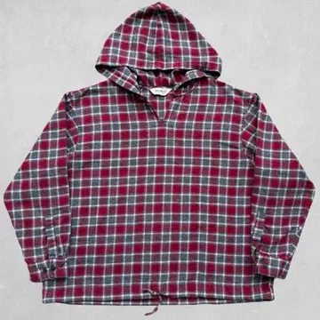 90s Eddie bauer 플란넬 후드티 화이트 택