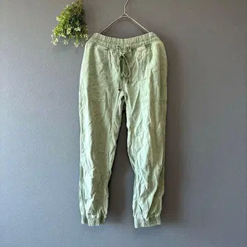 자라 [M] 성숙 캐주얼 얇은 소재 허리밴딩 린넨 블렌드 조거 팬츠