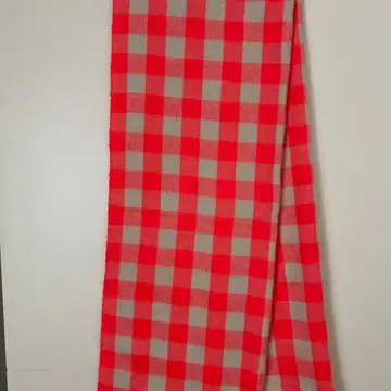 fresh liption 빨간색과 그레이 체크 스톨